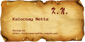 Kalocsay Netta névjegykártya